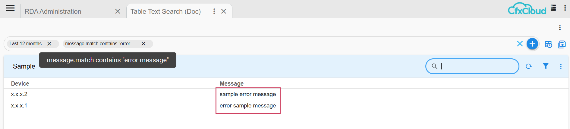 CFXQL Output