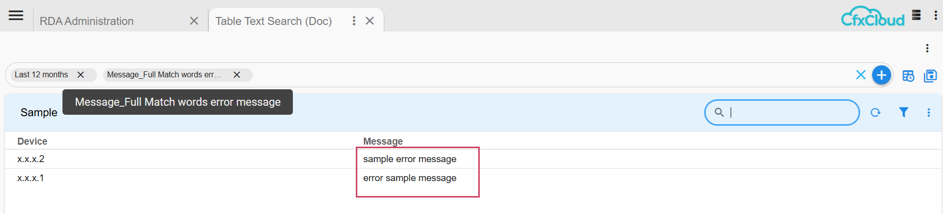 Error Message