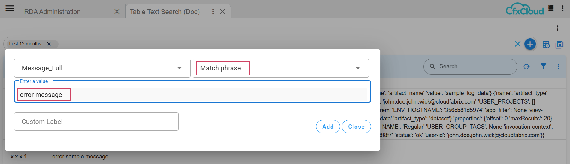 Match Phrase Output
