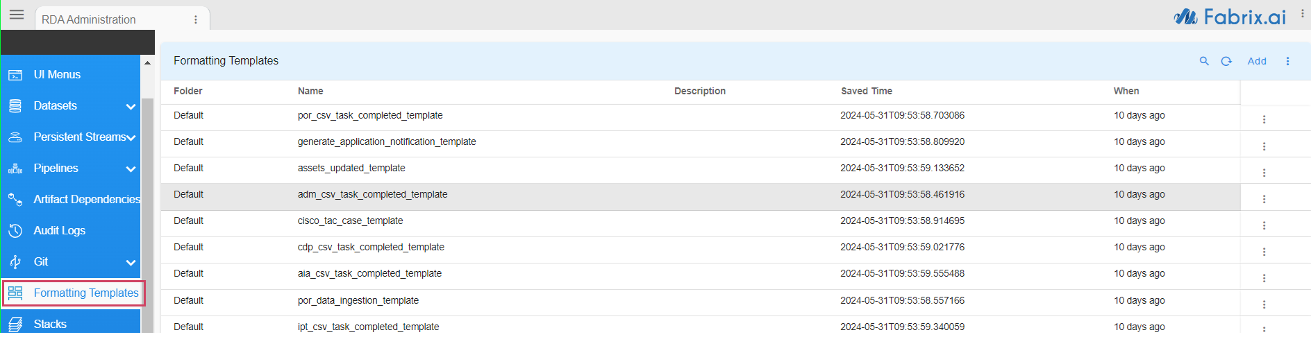 Formatting Templates