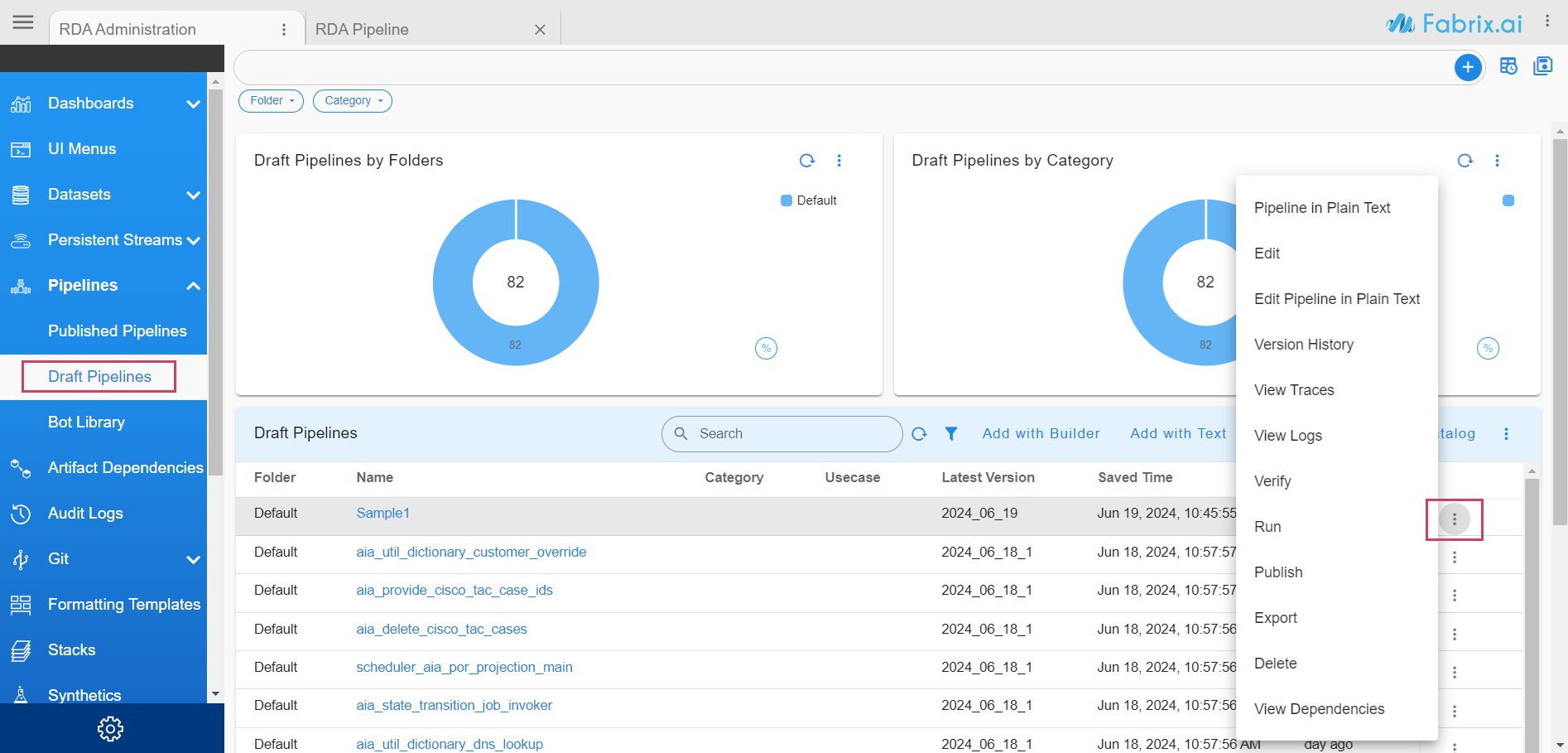 Portal Pipeline Report Actions