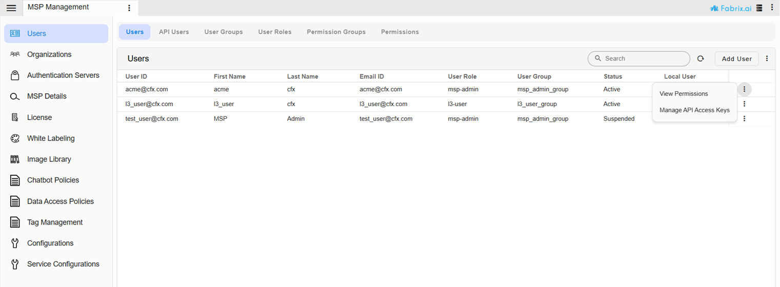 Manage API Keys