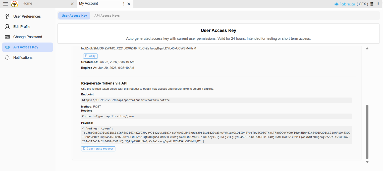 User Access Key