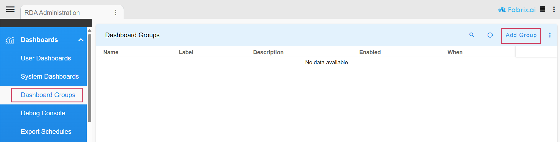 Dashboard Groups
